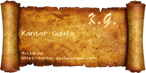 Kanter Gyula névjegykártya